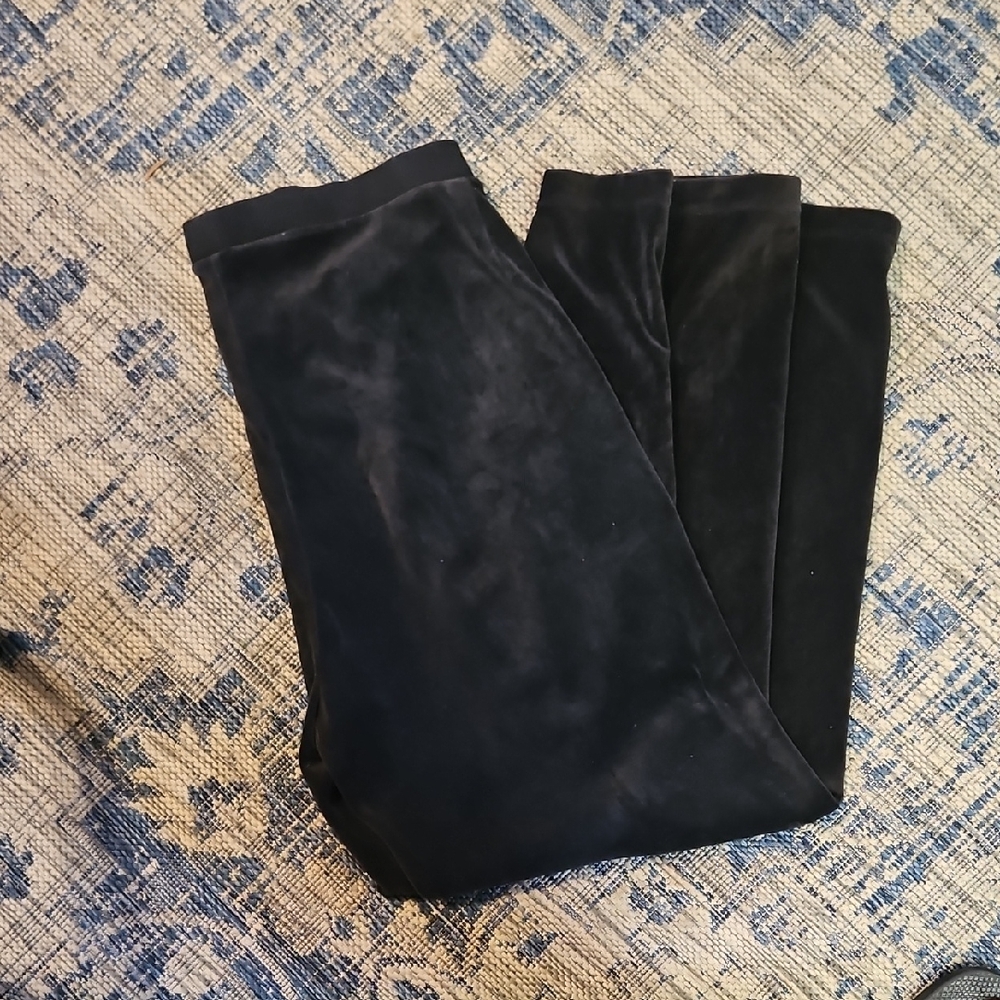 Draper's & Damon's Black Velour Straight Leg Pant